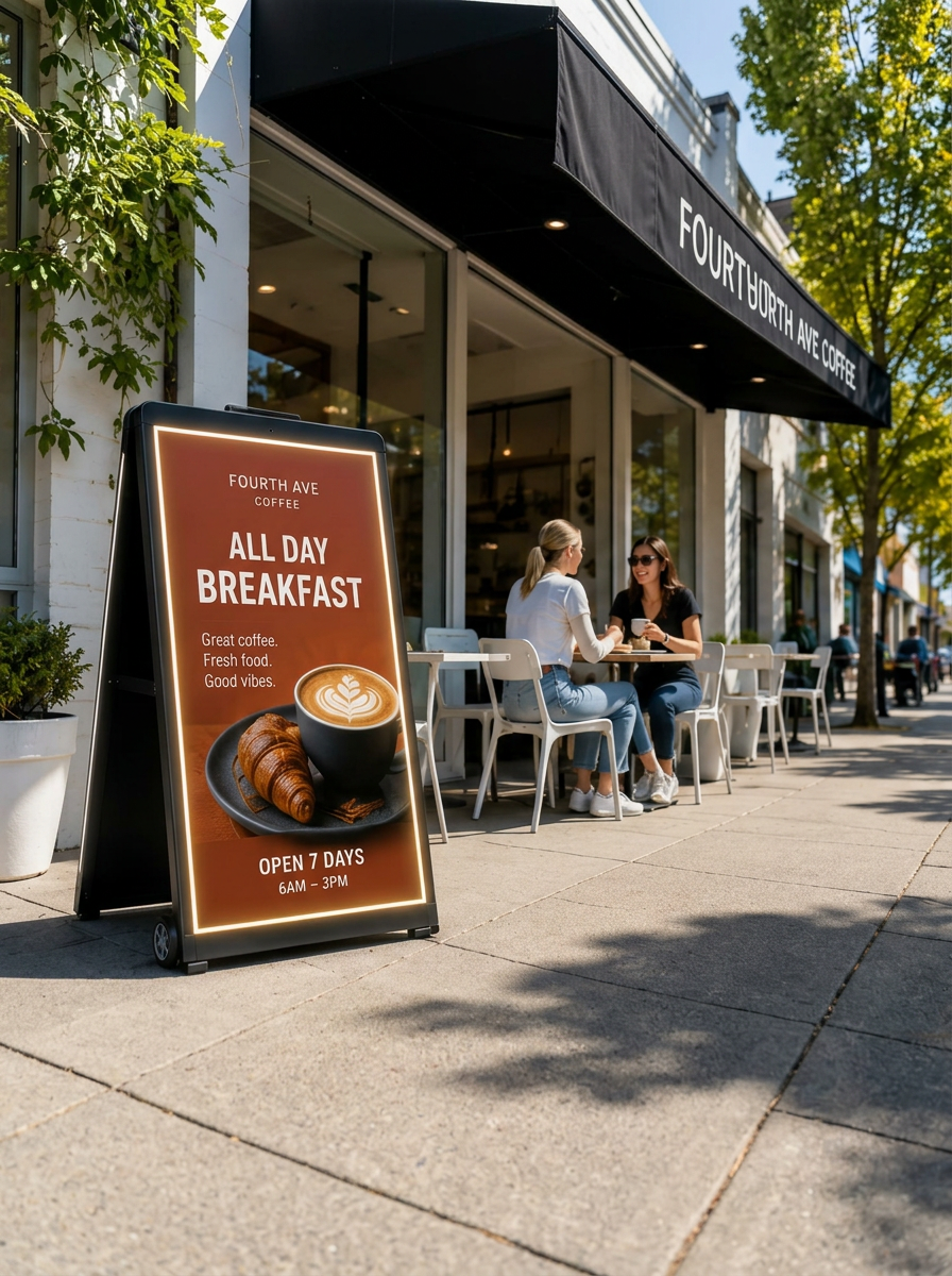 MySignSells A-frame outside an Australian café